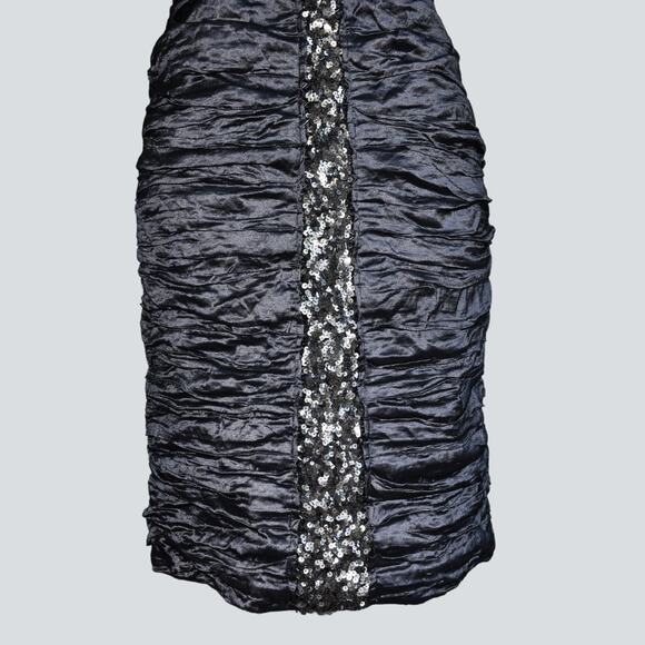 ALBERTO MAKALI Women's 100% Silk & Sequin Strapless Dress Silver/Blue Size 4 - Picture 3 of 6